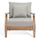 SAFAVIEH Couture Freida Wood Patio Arm Chair - 31.4" W x 35.6" L x 32.6" H - 31"W x 36"D x 33"H