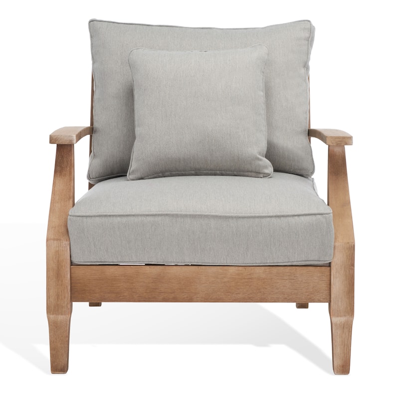 SAFAVIEH Couture Martinique Wood Patio Armchair. - 31.4" W x 35.6" L x 32.6" H