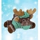 preview thumbnail 5 of 4, DolliBu Brownish Lying Moose Doctor Plush with Scrub Uniform and Cap - 9.5 inches