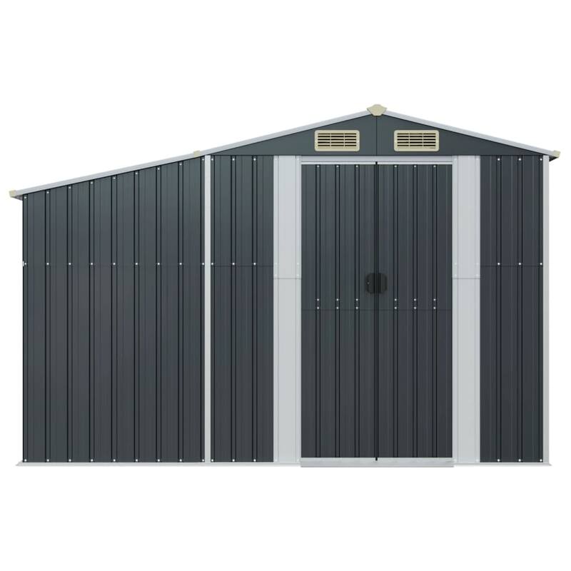 vidaXL Garden Shed Metal Outdoor Storage Tool Shed House Galvanized Steel
