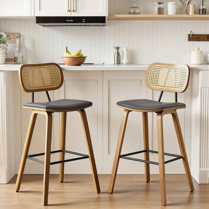26-Inch Upholstered Counter/ Bar Stools Set of 2 or 3 - 35.1"H x 17.7"W x 19.5"D