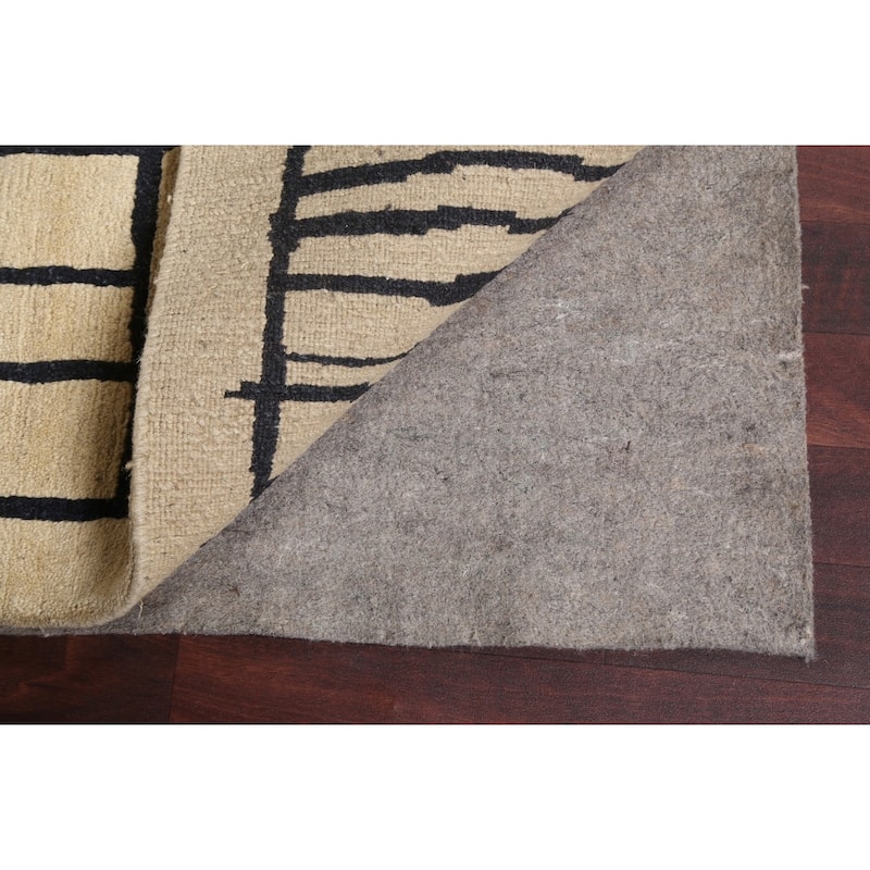 Vegetable Dye Abstract Nepalese Oriental Area Rug Wool Hand-knotted - 6'2" x 9'4"