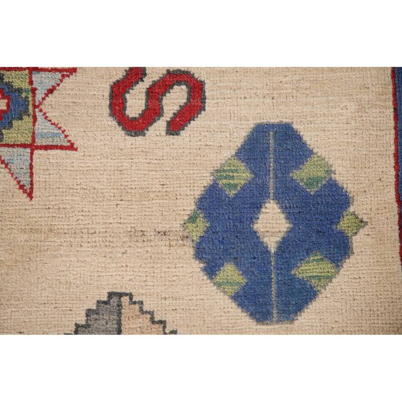 Kazak Area Rug Handmade Wool Carpet - 6'8" x 10'1"