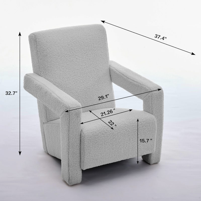Sherpa Adirondack Chair for Living Room, Upholstered Accent Chair