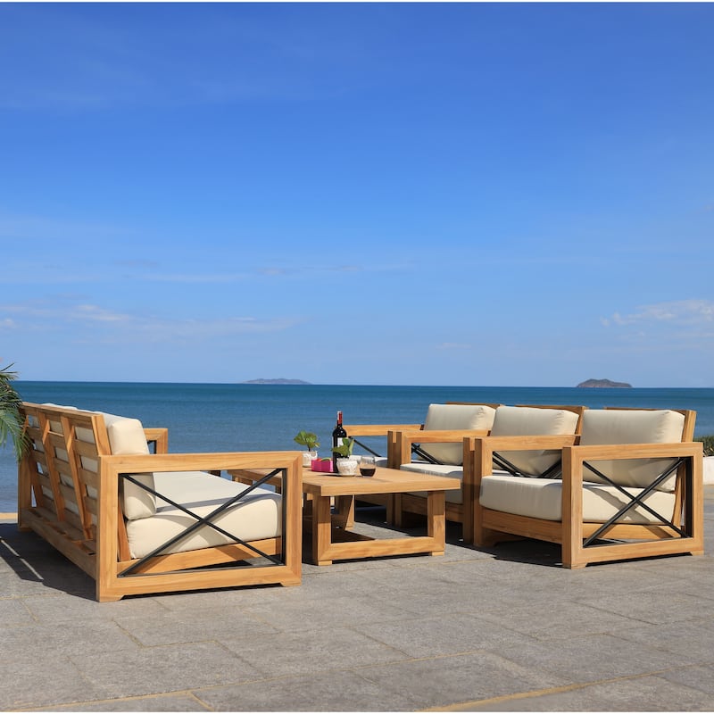 SAFAVIEH Couture Curacao Outdoor Teak Club Chair. On Sale Bed Bath