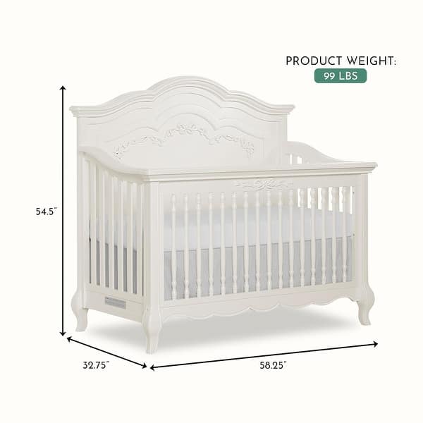 dimension image slide 1 of 2, Evolur Aurora 5 in 1 Convertible Crib