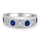 preview thumbnail 2 of 3, Joelle Sapphire & Diamond Band for Her 14K White Gold