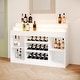 preview thumbnail 2 of 13, Buffet Sideboard Bar Wine Cabinet Wine and Glass Racks