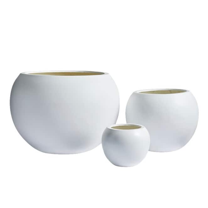 DreamPatio Riverside Fiberstone Modern Sphere Planter for Indoor/Outdoor