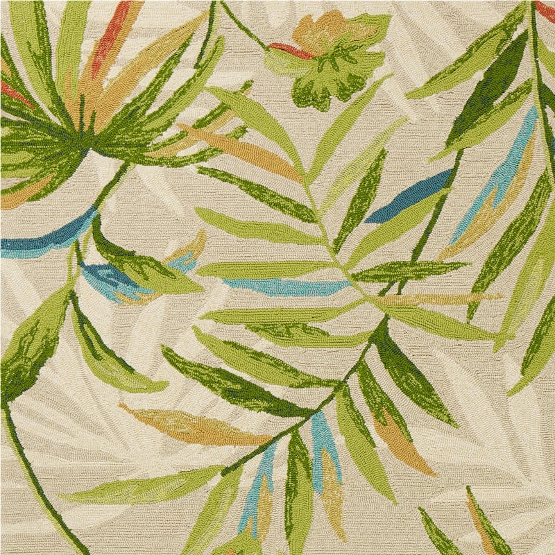 Domani Trails Tropical Leaf Hand-hooked Indoor/Outdoor Area Rug