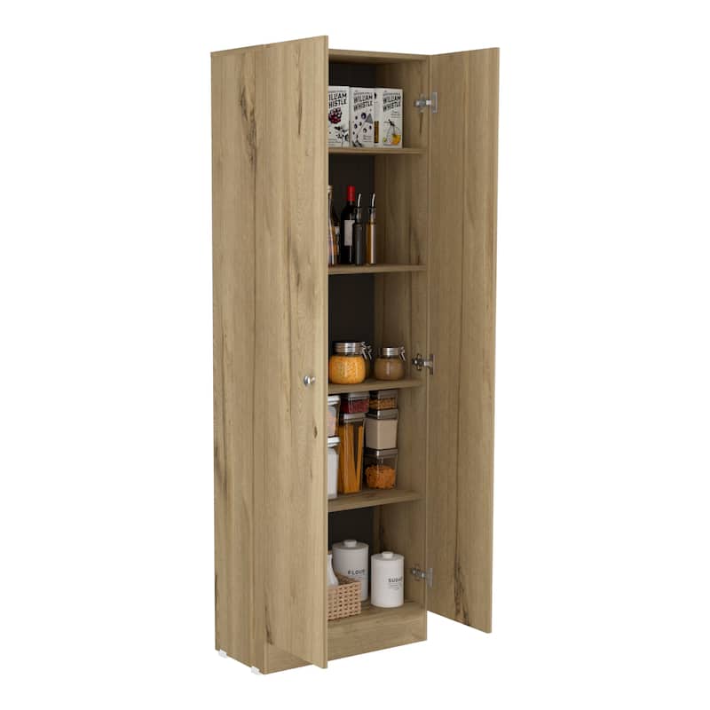 Virginia Double Door Storage Cabinet, Five Shelves
