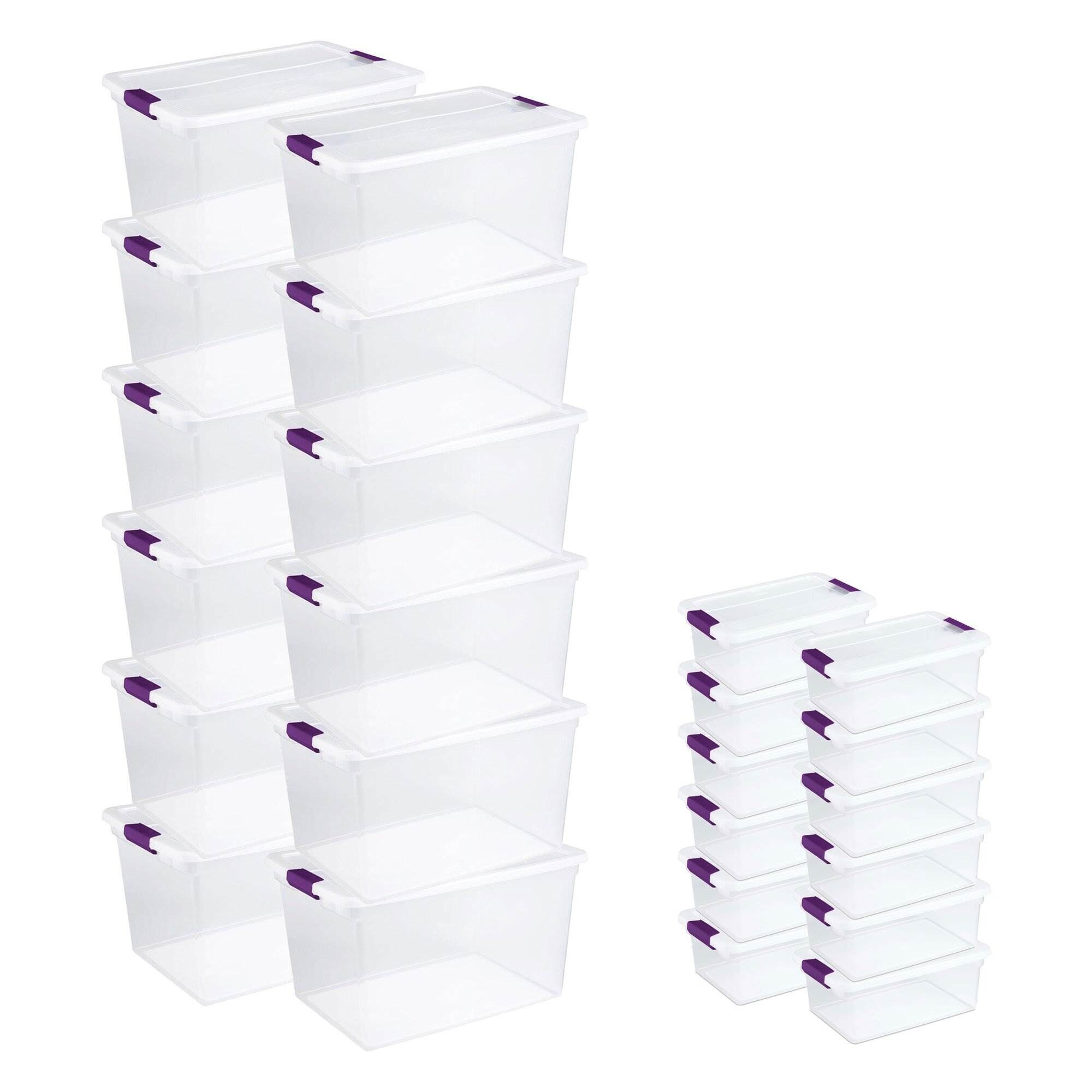 Sterilite Latch & Carry 18 Gallon Plastic Stacking Storage Tote w