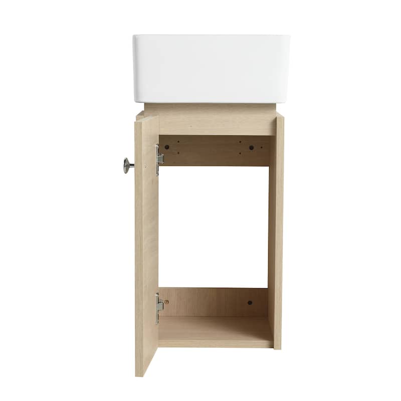 Bathroom Vanity With Sink In 12 Inch, Floating Bathroom Vanity With Soft Close Door