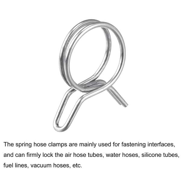 50pcs Fuel Line Hose Spring Clips – 13mm, Metal – For Car Water Pipe, Air Tube – Uxcell