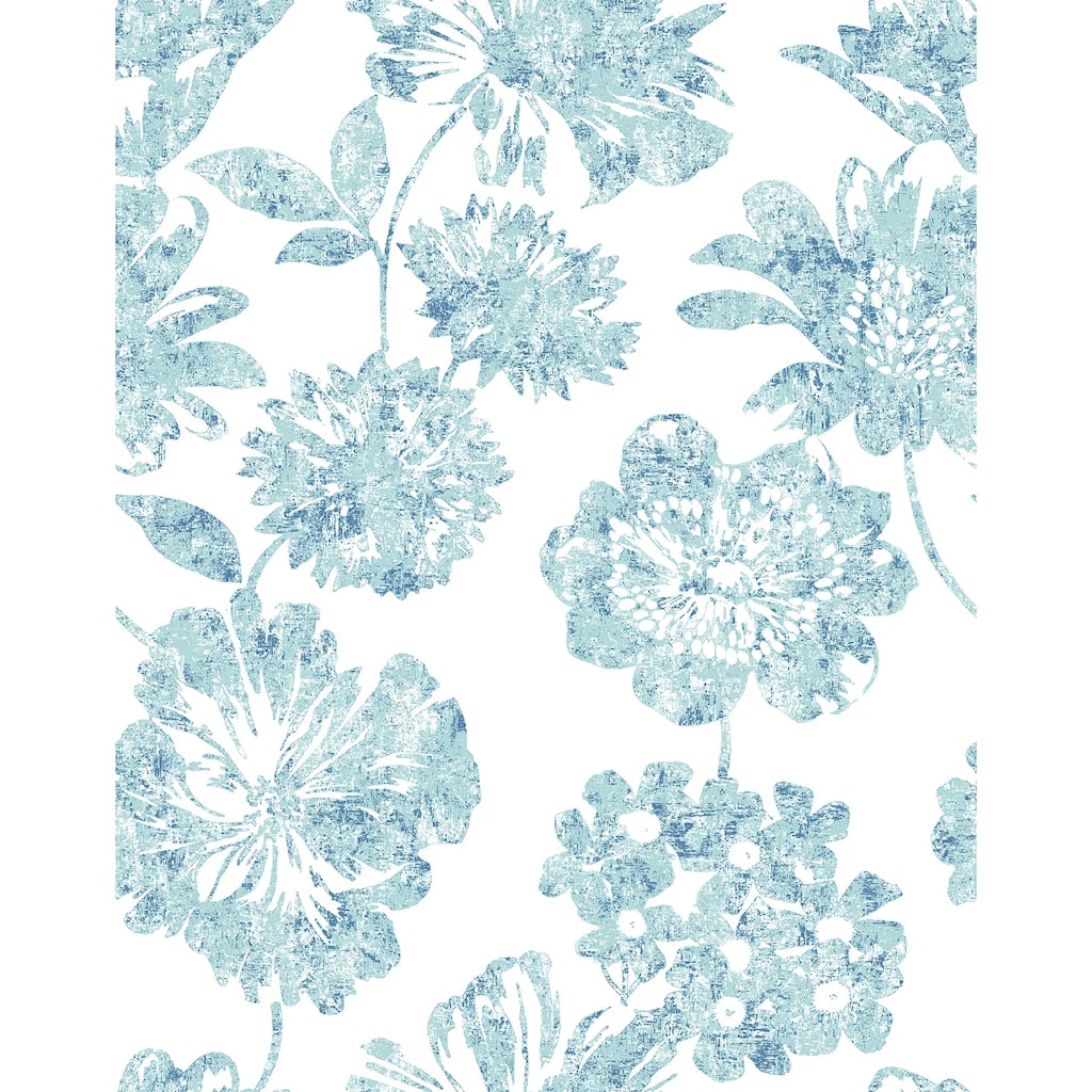 A-Street Prints Folia Blue Floral Wallpaper