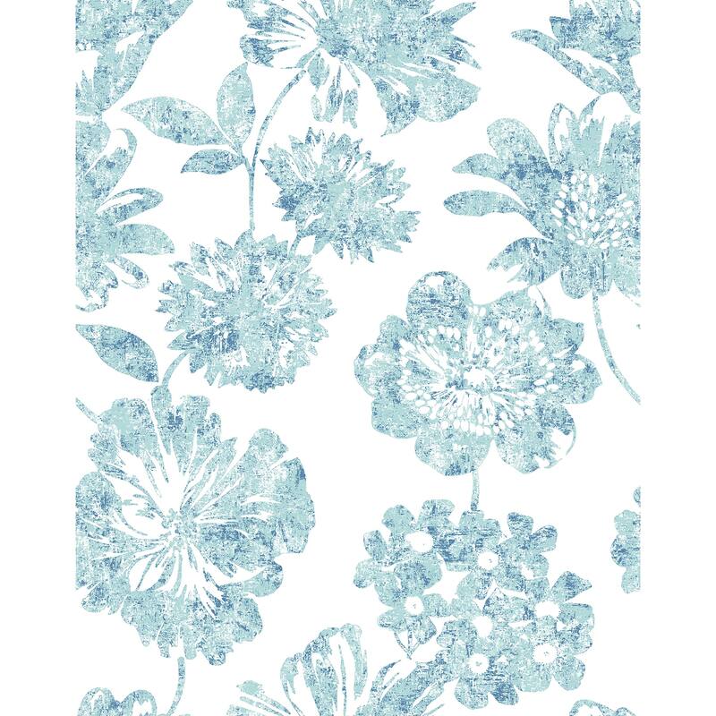 A-Street Prints Folia Blue Floral Wallpaper