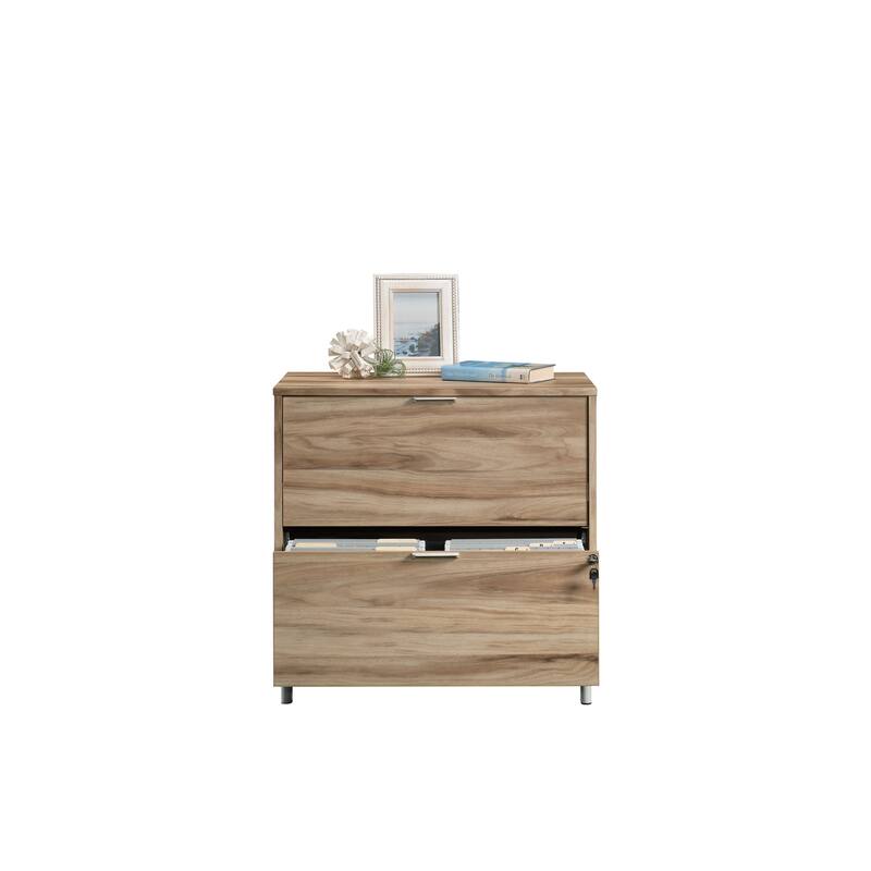 Wood Lateral File with Contemporary Style, Acacia