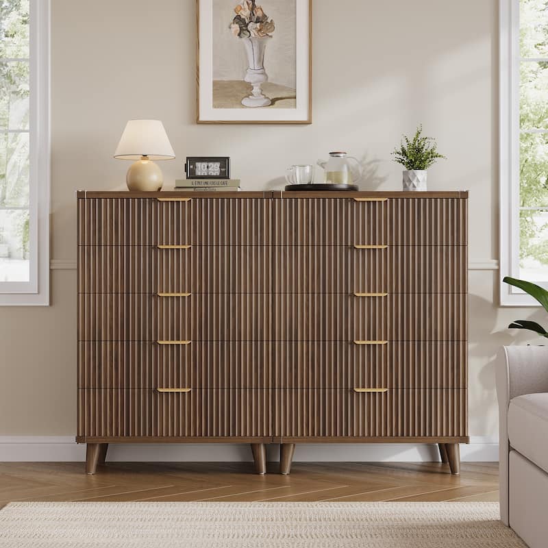 5 Drawer Tall Dresser for Bedroom, Slim Boho Bedroom Furniture