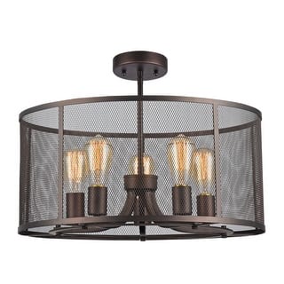 5-light Oil Rubbed Bronze Semi-Flush Mount