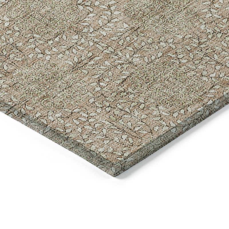 HomeRoots Damask Transitional Rectangle Outdoor Rug