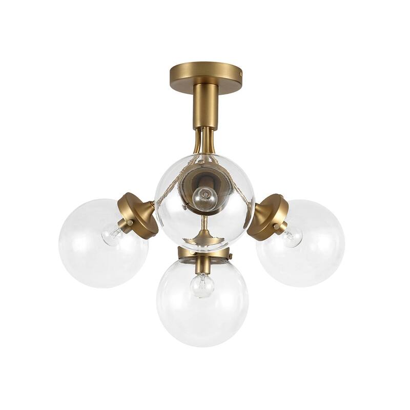 Modern 4-Light Glass Bubble Sputnik Semi Flush Ceiling Light