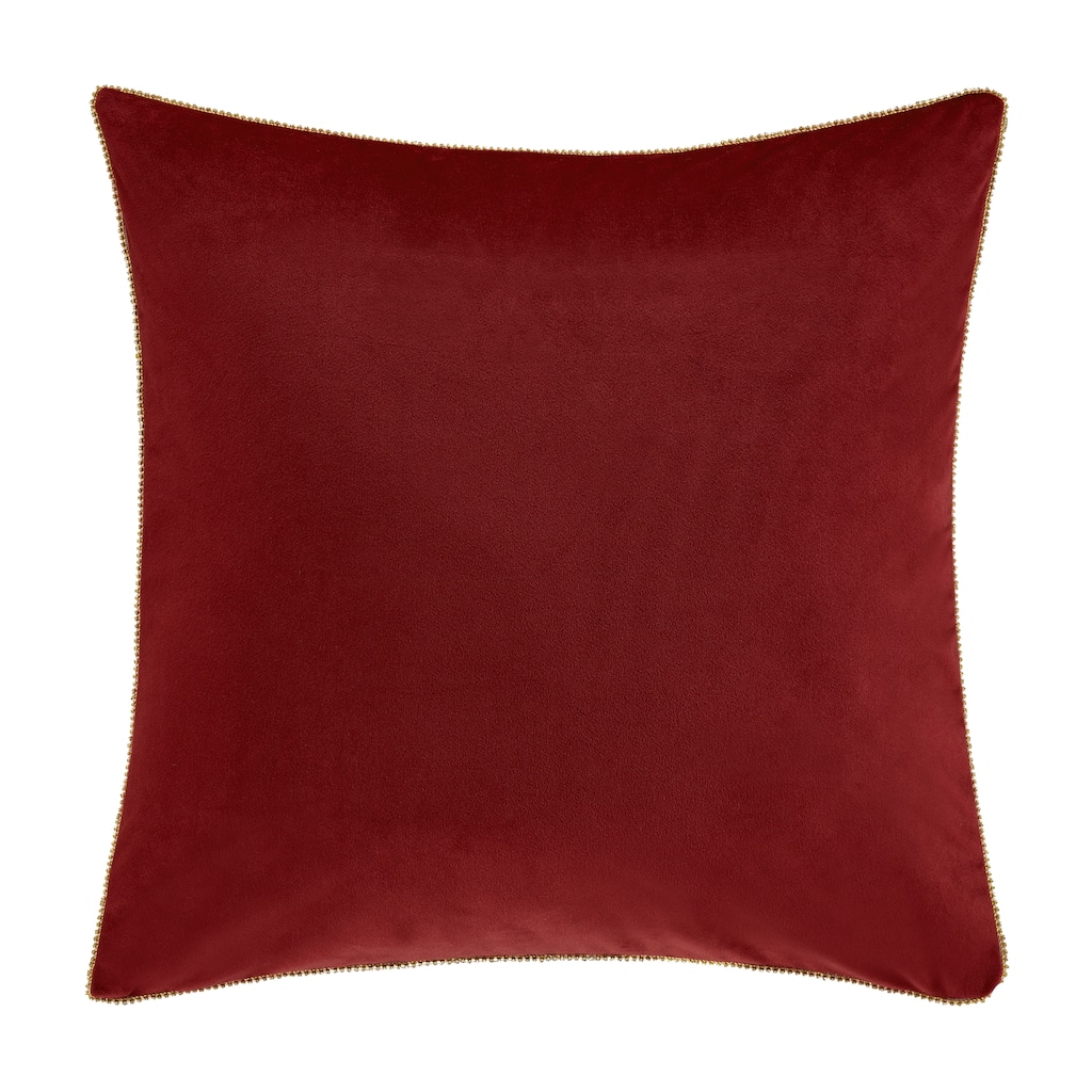 J. Queen New York Noelle Crimson 18" Square Embellished Decorative Throw Pillow