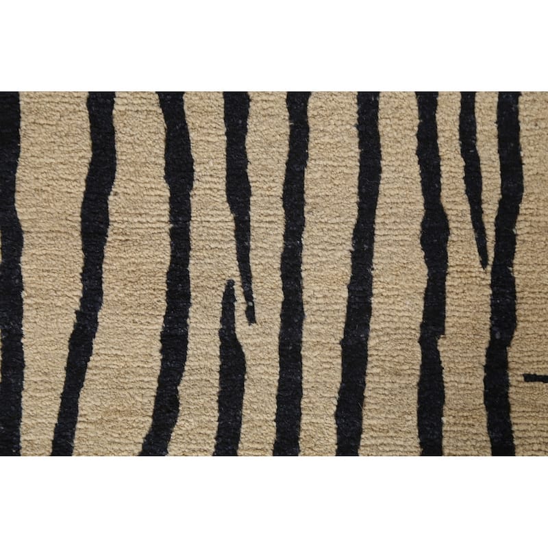 Vegetable Dye Abstract Nepalese Oriental Area Rug Wool Hand-knotted - 6'2" x 9'4"