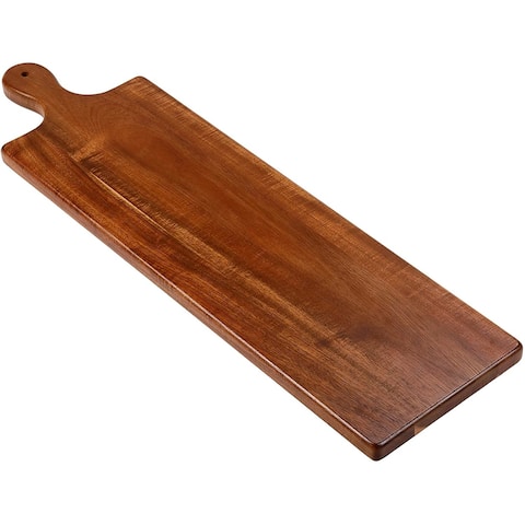 BirdRock Home 31.5 Acacia Wooden Cheese Serving Board with Handle - Large - Extra Long - Party Charcuterie