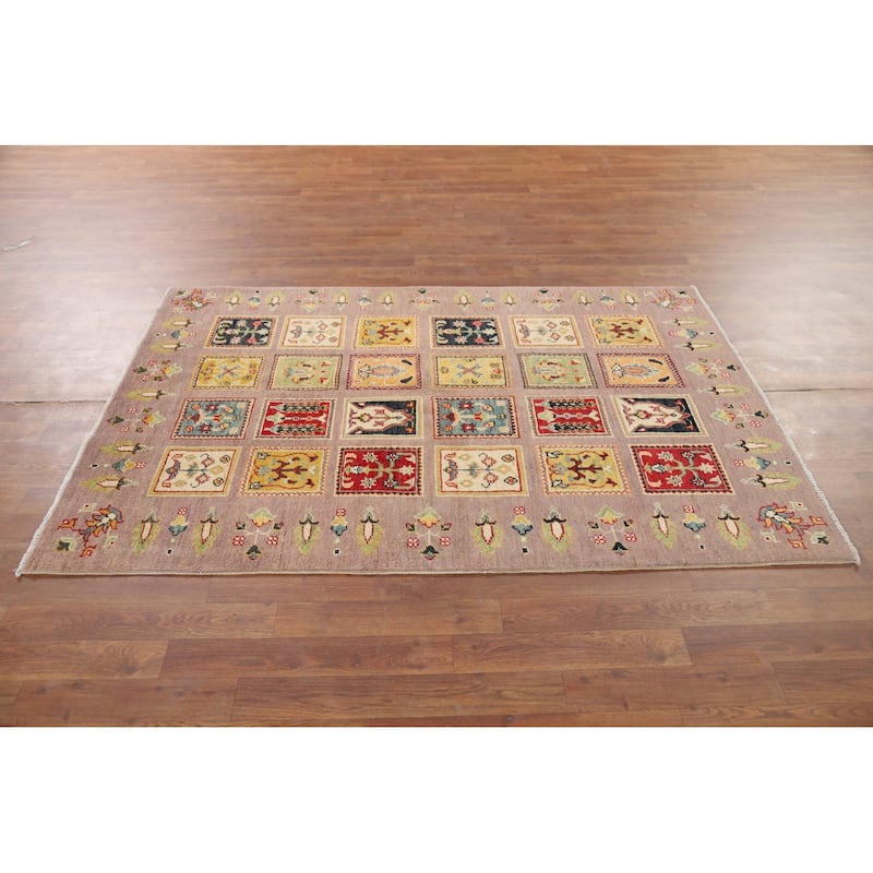 Garden Design Kazak Oriental Accent Rug Handmade Wool Carpet - 3'11" x 5'11"