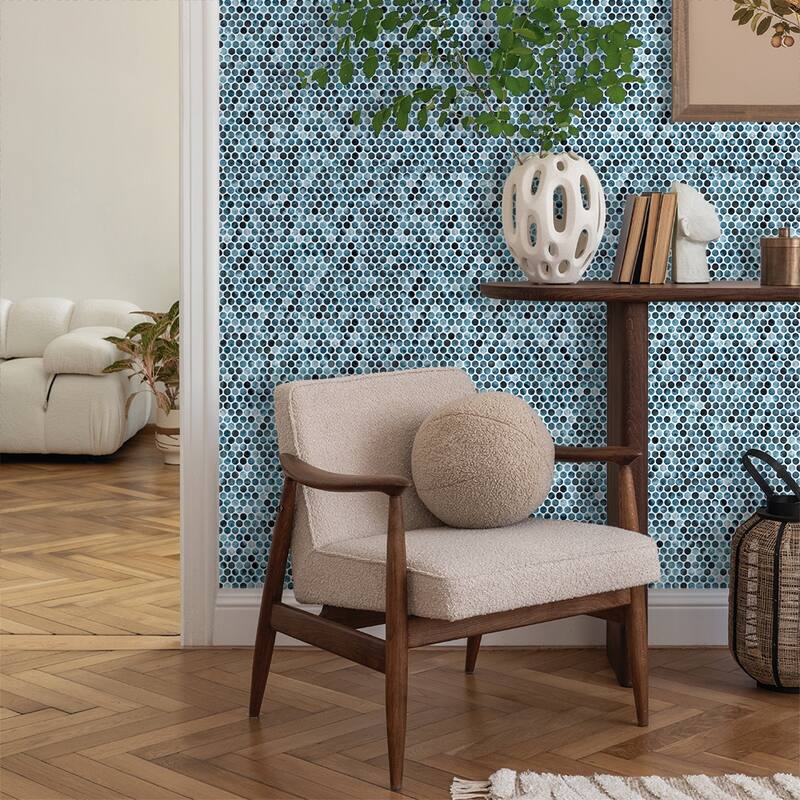 Eterna Penny 12x12 Glass Round Mosaic Tile - Floor, Wall, Backsplash
