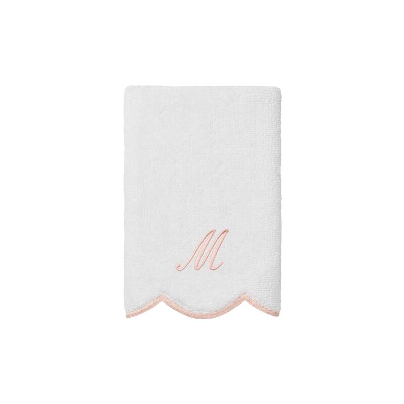 Authentic Hotel and Spa 100% Turkish Cotton Pink ADORNIA Scallop Personalized 3 Piece Towel Set - 3 Piece Set