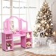preview thumbnail 16 of 20, Costway Vanity Table Set Makeup Dressing Kids Girls Study Table Tri - See Details