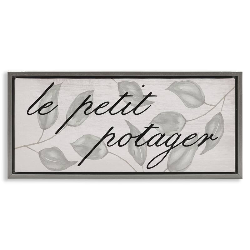 Stupell French Vegetable Garden Framed Floater Canvas Wall Art Design By Lil' Rue - 31 x 14 - Grey