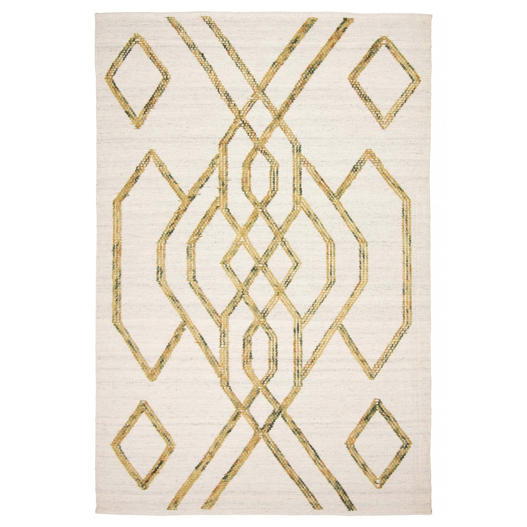 ECARPETGALLERY Braid weave Sienna Cream Wool Rug - 5'5 x 8'0
