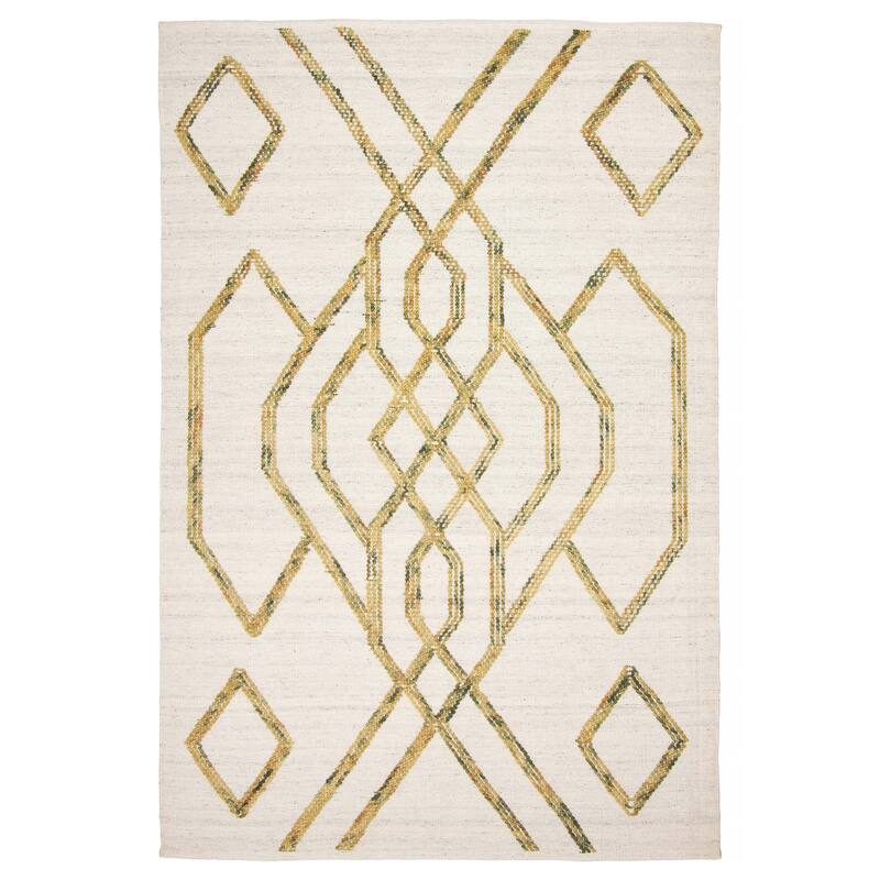 ECARPETGALLERY Braid weave Sienna Cream Wool Rug - 5'5 x 8'0 - Cream - 5'5 x 8'0