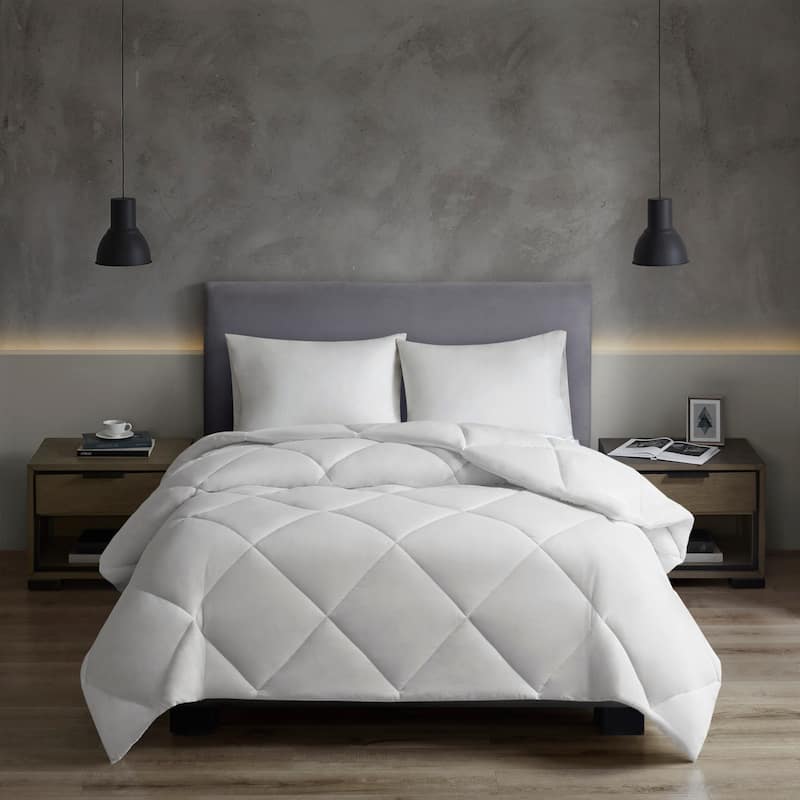 Madison Park Oversized Down Alt Comforter with HeiQ Smart Temp Treatment - Full - Queen - White