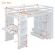 preview thumbnail 7 of 34, Kid-Friendly Design Twin Size Loft Bed with Desk and LED Light