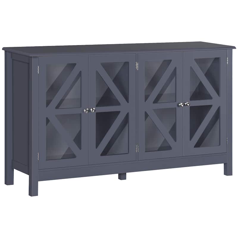 Modern Sideboard Cabinet with Tempered Glass Doors, Adjustable Shelves, and Versatile Storage for Home