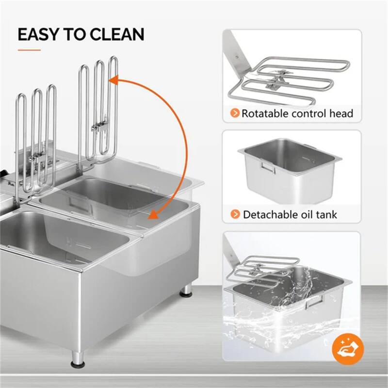 36QT 110V 6600W Double Tank Electric Deep Fryer with Timer