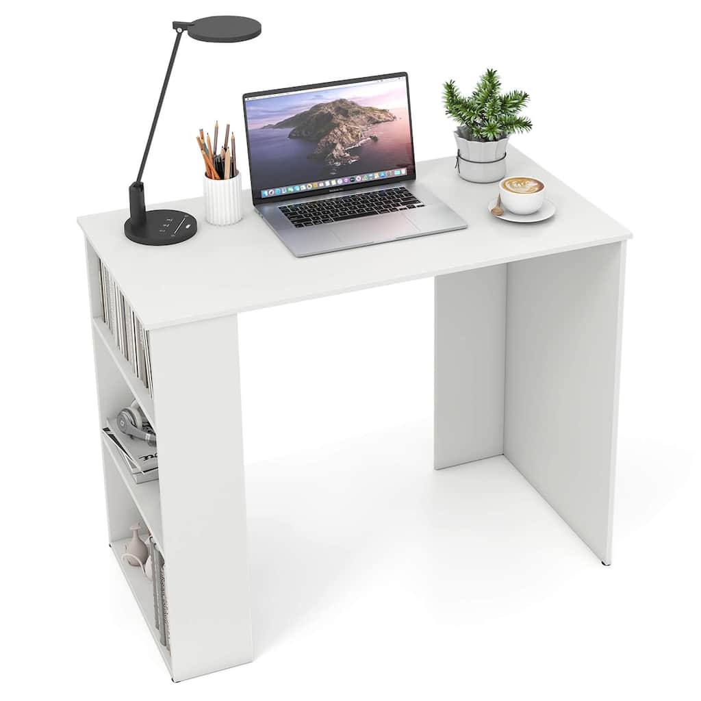 Costway 35.5" Compact PC Laptop Desk Modern Style Office Study Desk - See Details
