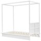 preview thumbnail 7 of 36, Canopy Bed Frame with Headboard, 4 Posters Wooden Bed Frame, No Box Spring Needed, Mattress Foundation Platform Bed for Kids