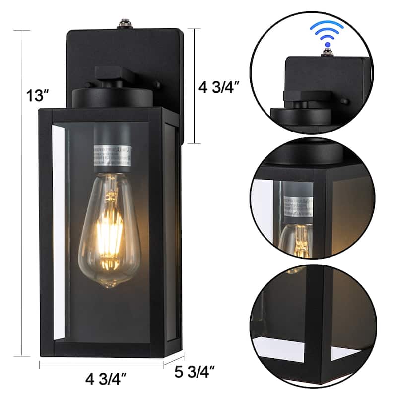 C Cattleya 2-Pack Matte Black Dusk to Dawn Outdoor Wall Lights