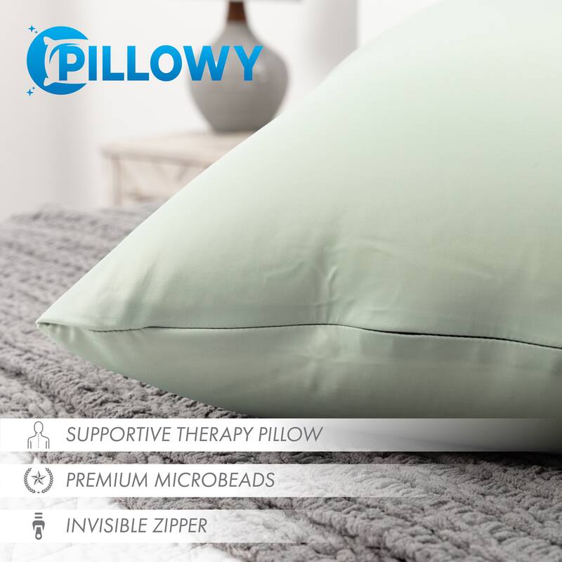 Throw Pillow Cozy Soft Microbead Cadet Grey: 1 Pc