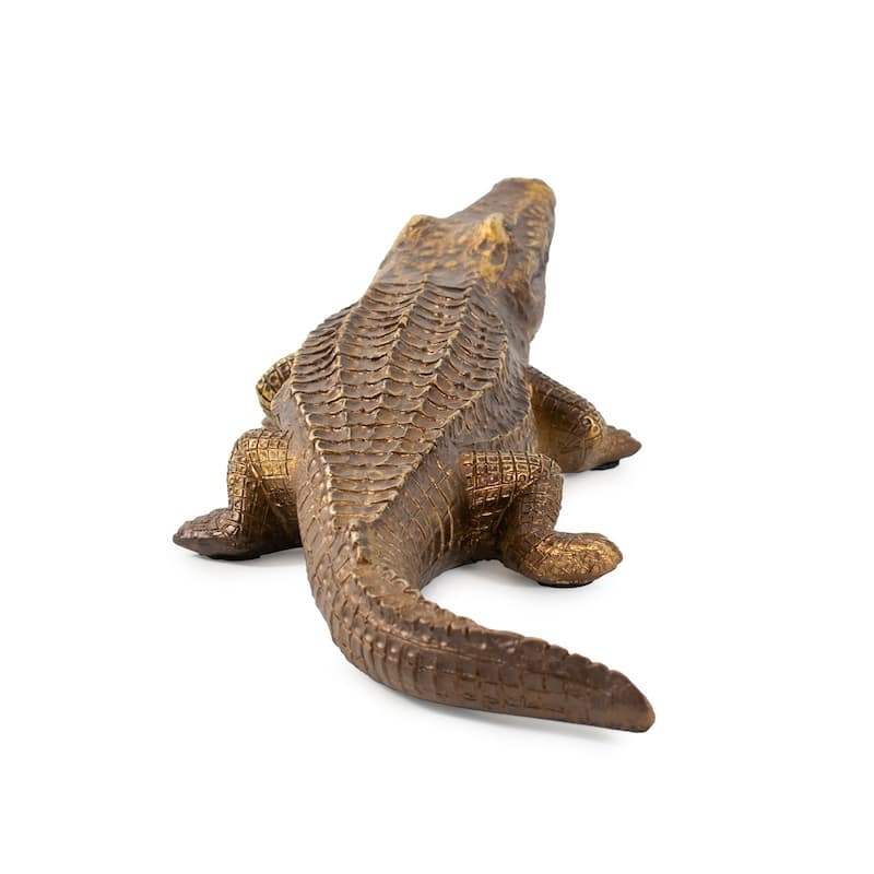 Allan Andrews Antiqued Gold Crocodile Sculpture