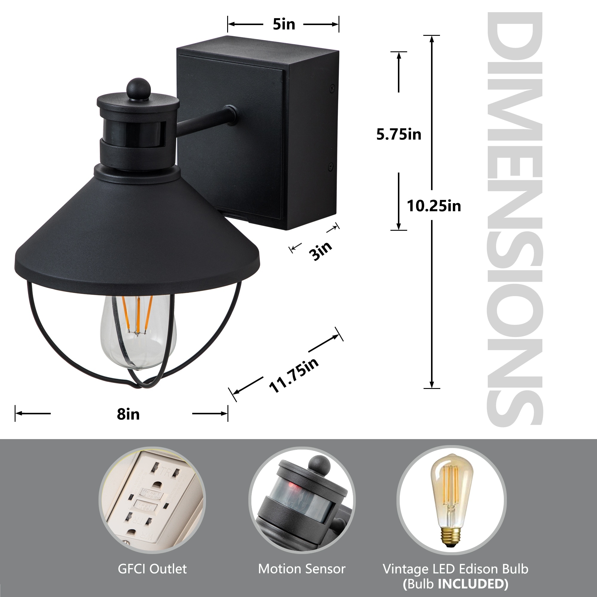 Outdoor motion sensor light with outlet on sale
