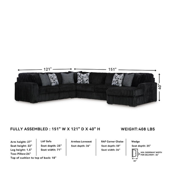 Signature Design by Ashley Midnight-Madness 4-piece Sectional