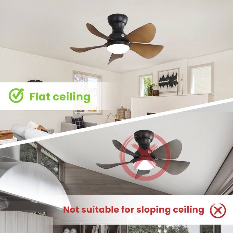 22"/23"/29" Flush Mount Ceiling Fan with Light and Remote Control for Small Room,Patio,Kitchen,Bedroom