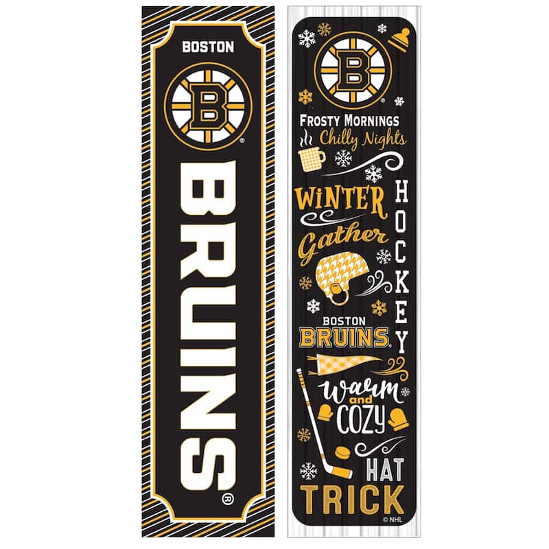 47" Double Sided Seasonal Porch Leaner, Boston Bruins - 47" x 11.25"