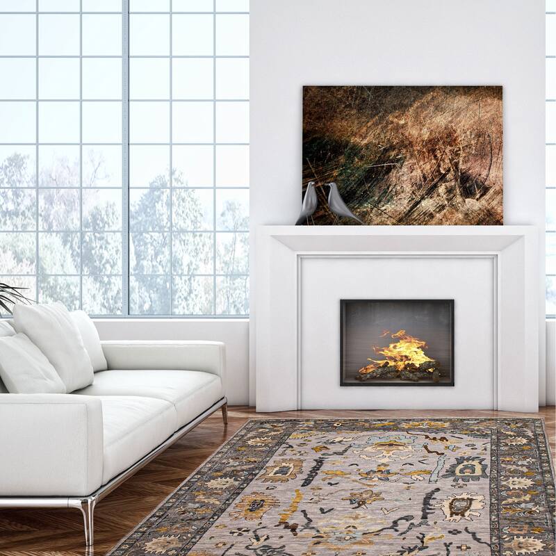 ECARPETGALLERY Hand-knotted Modern Oushak Light Grey Wool Rug - 10' 1" x 14'