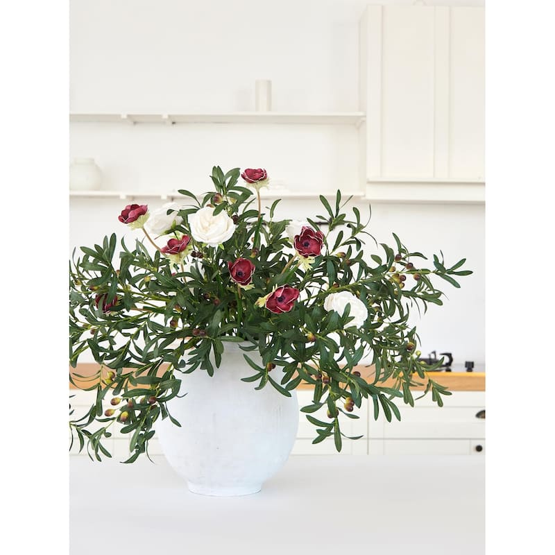 12pcs 40inch Fake Flowers Home Decor Faux Olive Branches for Vase Artificial Greenery Stems for Spring Wedding Table Centerpiece - Green